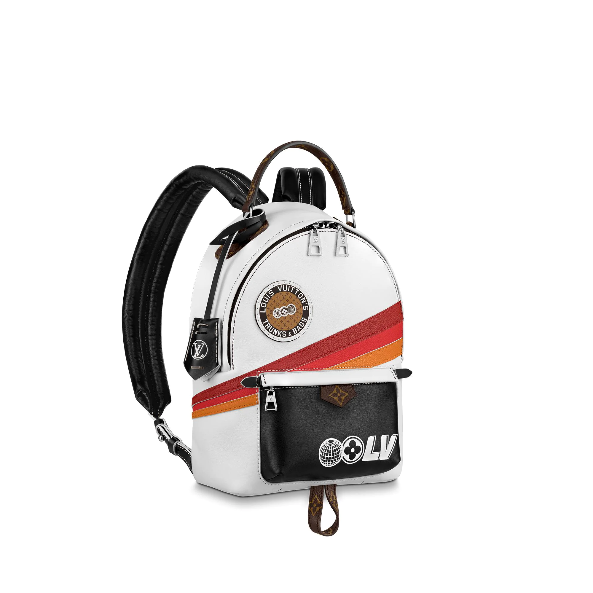 Louis Vuitton Palm Springs PM Sporty Stripe and Patch Backpack M55797 White